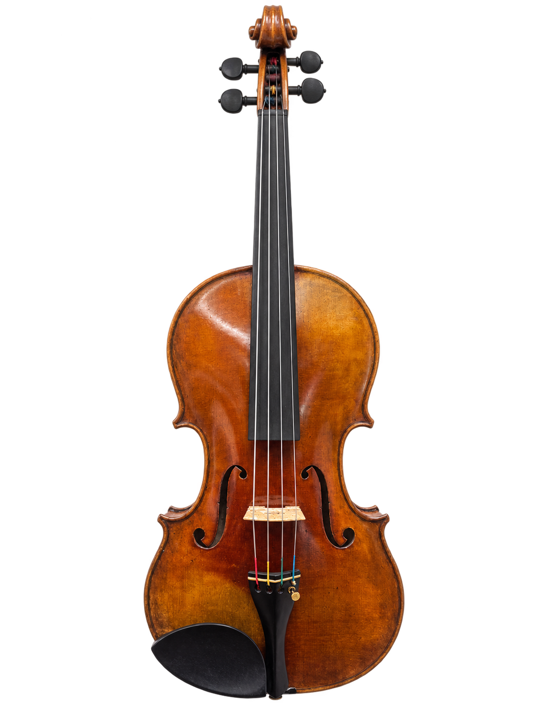 Hiroshi Kono viola, Tokyo 2023, full front view with amber-brown varnish