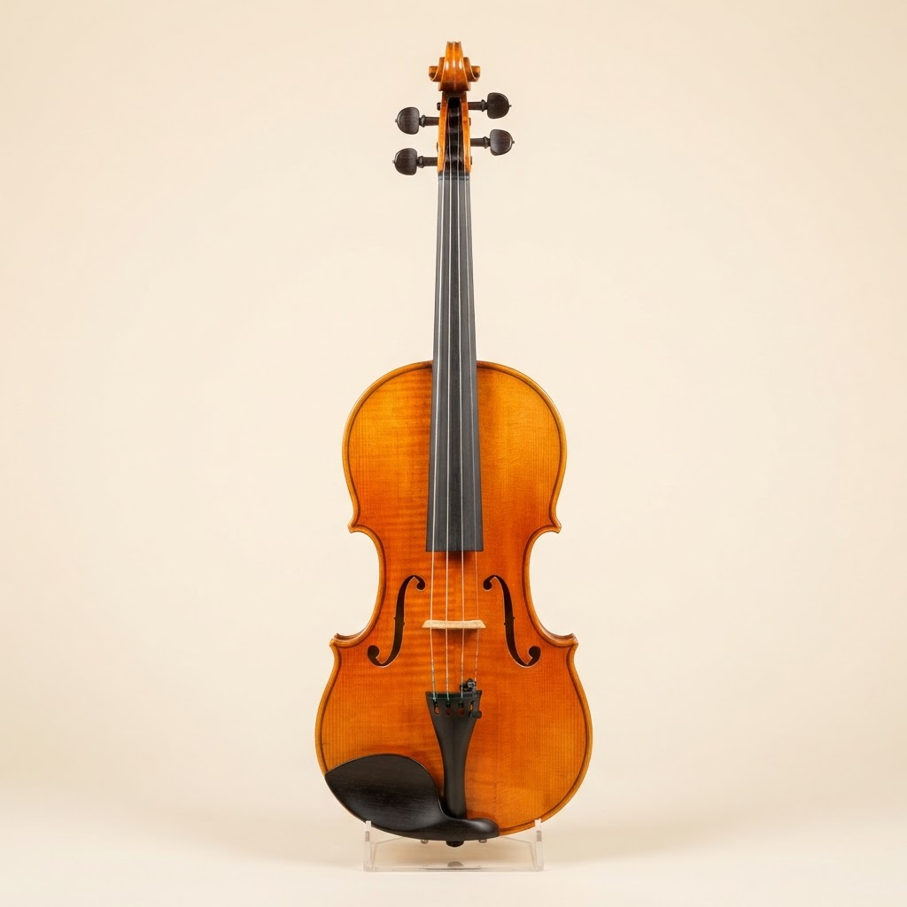 Front view of the modern Italian violin