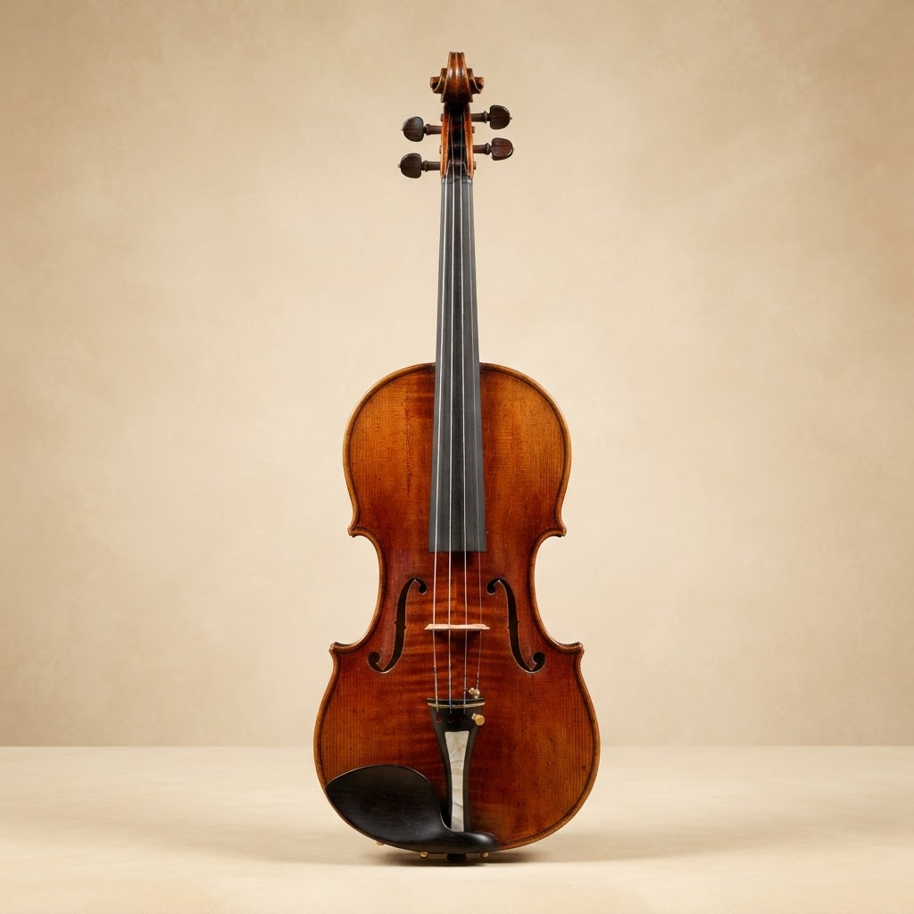 Front view of the Laura Vigato violin